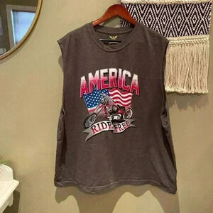 Y2K FADED GLORY AMERICA RIDE FREE MOTORCYCLE TANK